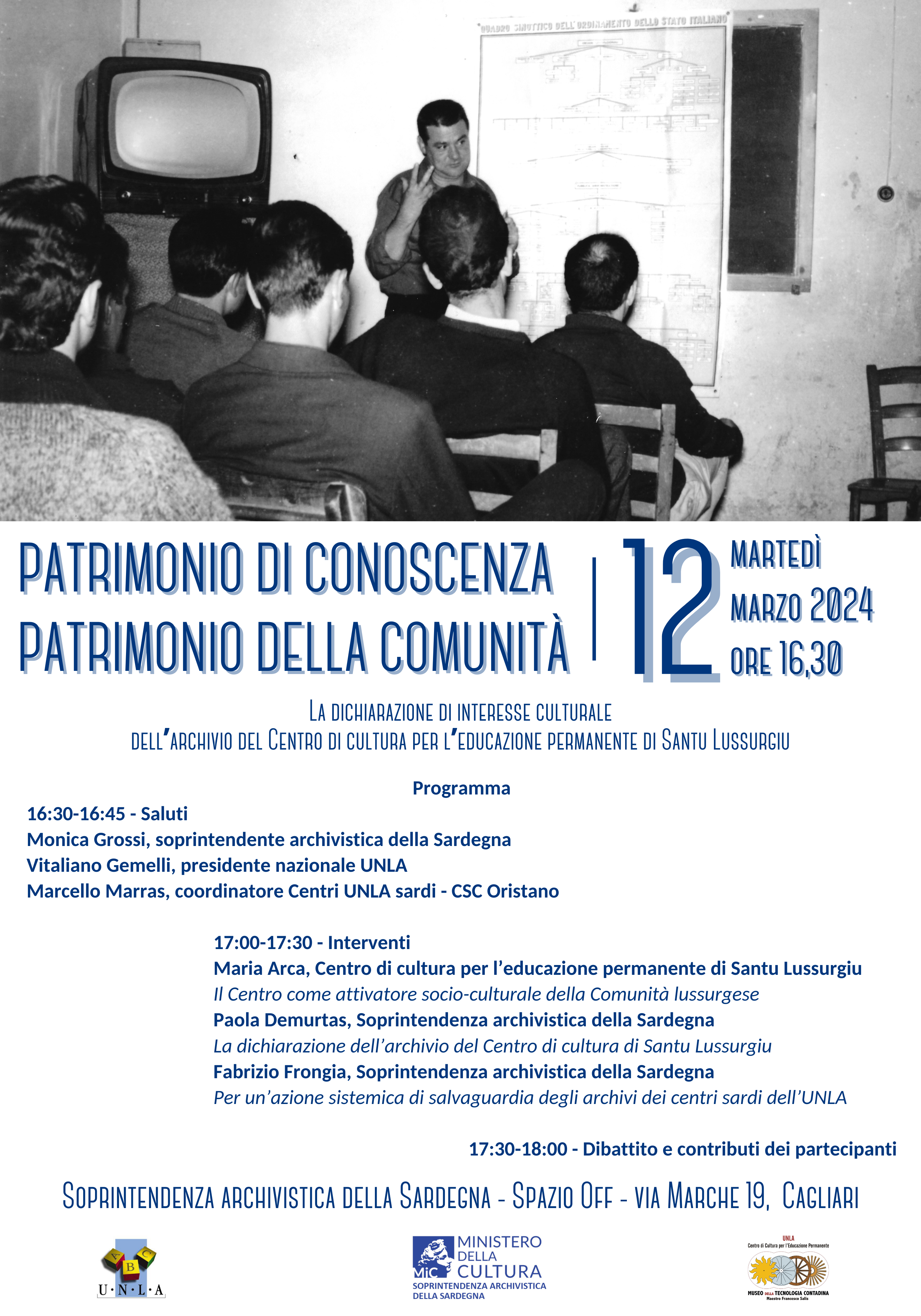 Patrimonio di conoscenza. Patrimonio della comunità. La dichiarazione di interesse culturale dell'archivio del Centro di cultura per l'educazione permanente di Santu Lussurgiu